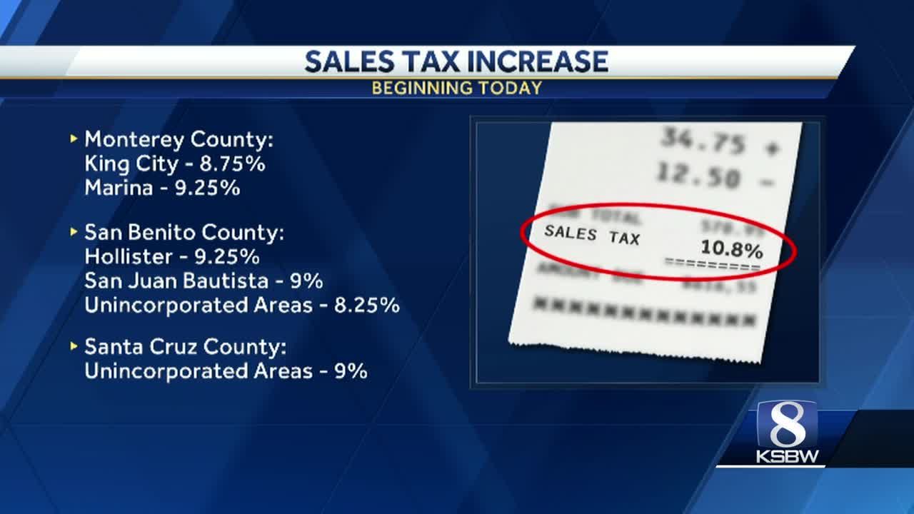 51 cities in California to see sales tax increases 4 on Central Coast