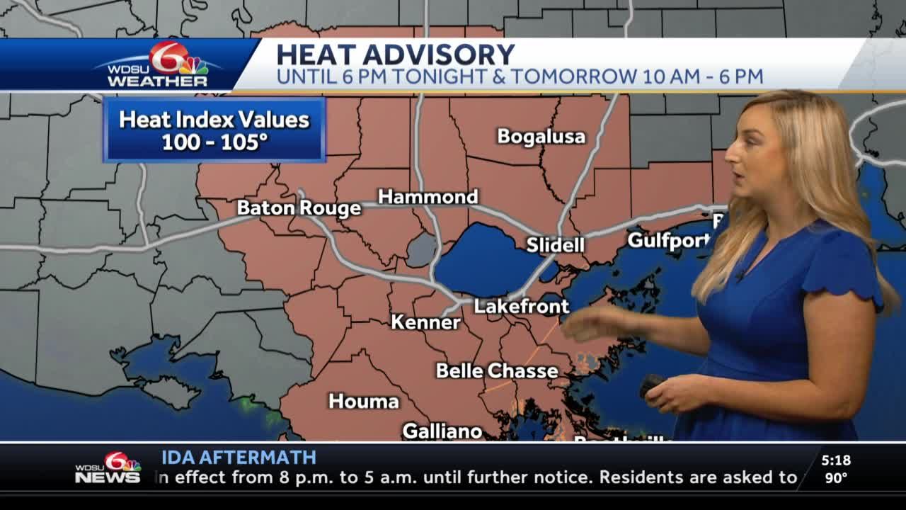 Heat Advisory Monday System in Gulf could bring heavy rain