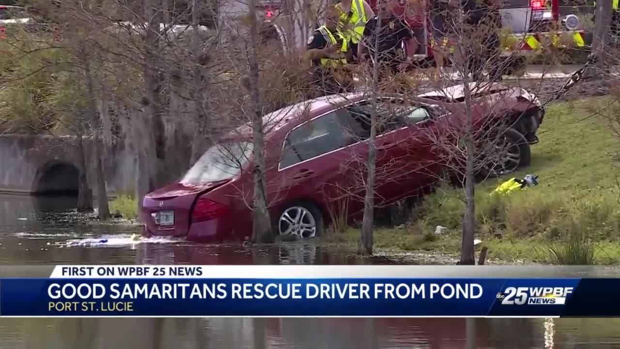 Good Samaritans Save Woman Who Drove Into Pond
