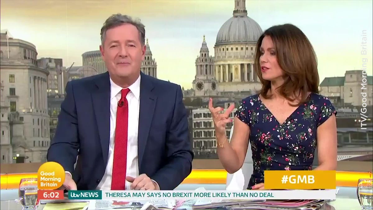 Piers Morgan and Susanna Reid on Good Morning Britain
