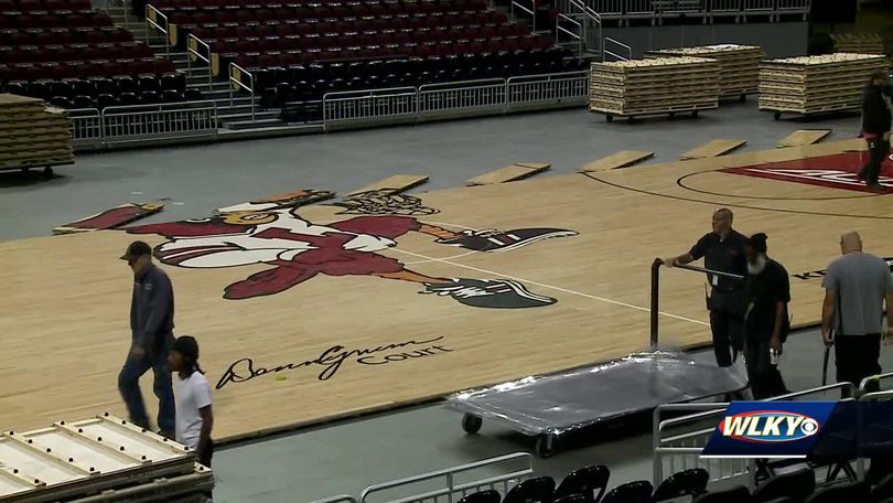 New basketball court installed at KFC Yum! Center