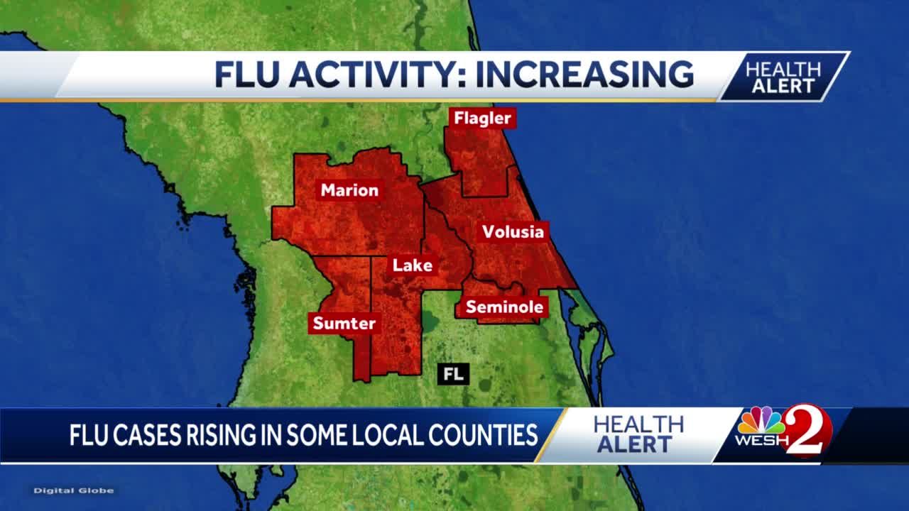 Flu activity increasing in most central Florida counties