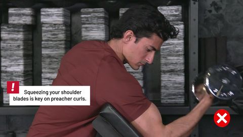 preview for BLOW UP Your Biceps With This Preacher Curl Cue | Men's Health Muscle