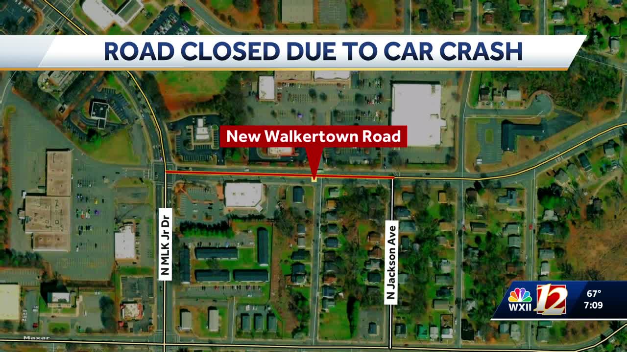 Part of North Walkertown Road closed due to early-morning crash