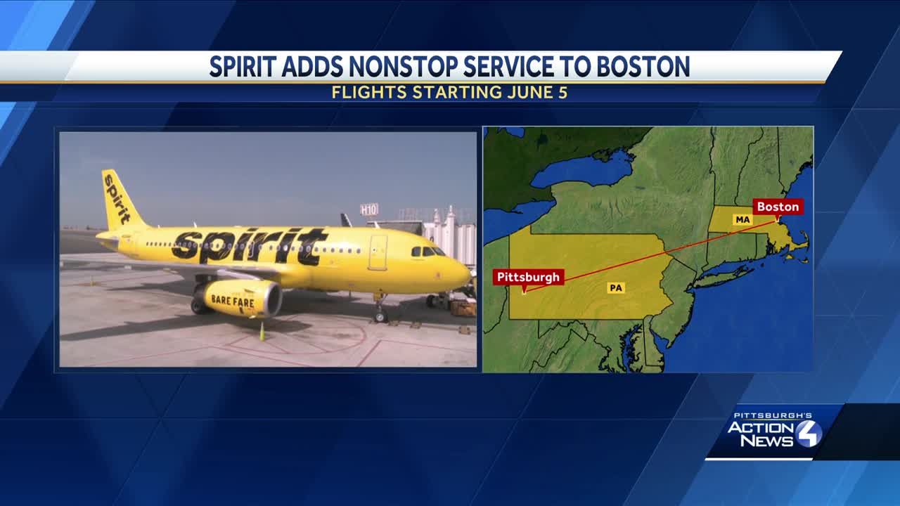 Pittsburgh direct flights to Boston on Spirit Airlines