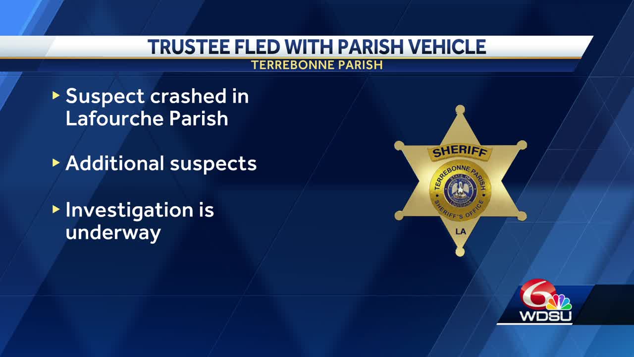 Terrebonne Parish trustee steals deputy unit, crashes in Lafourche Parish