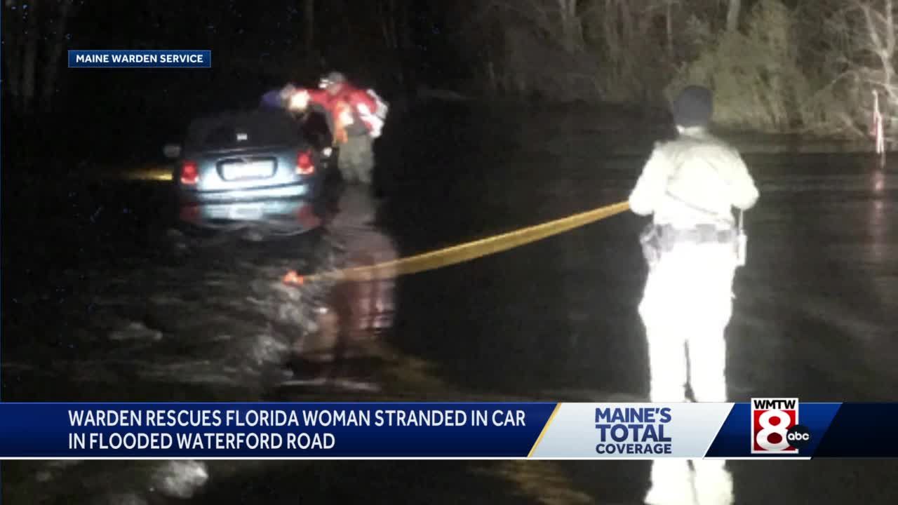 Maine Wardens rescue Florida woman from car stranded in thigh deep