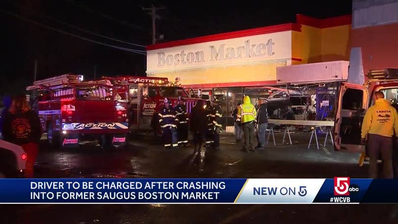 Car crashes through storefront in Saugus