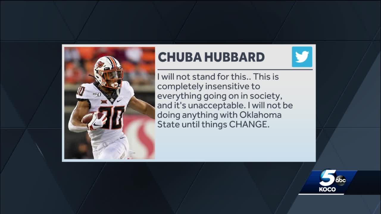 Oklahoma State football coach apologizes for t-shirt after star running  back Chuba Hubbard calls him out