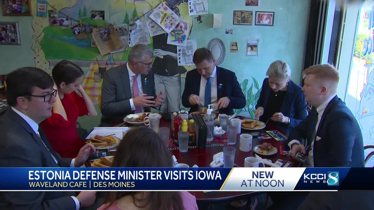 Estonia Defense Minister visits Waveland Cafe, meets with Iowa officials