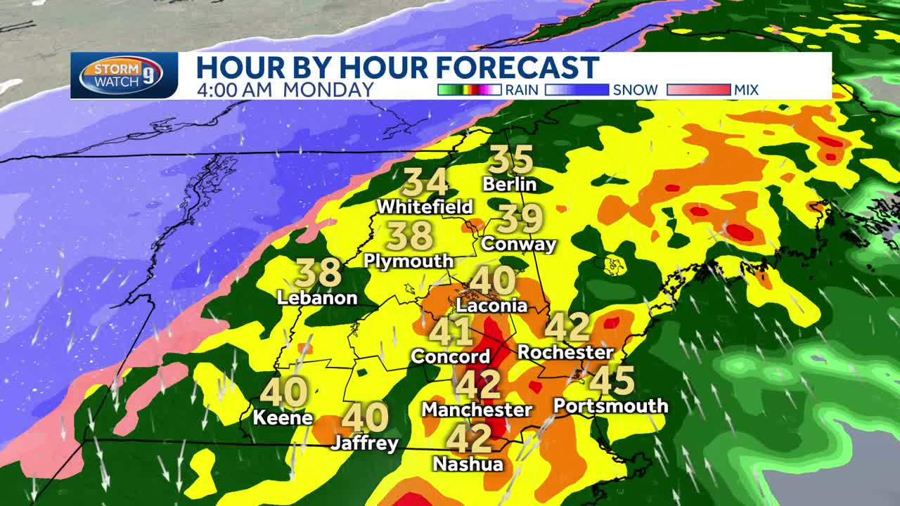Video: A strong storm system arrives later Sunday into Monday, bringing heavy rain and areas of strong winds