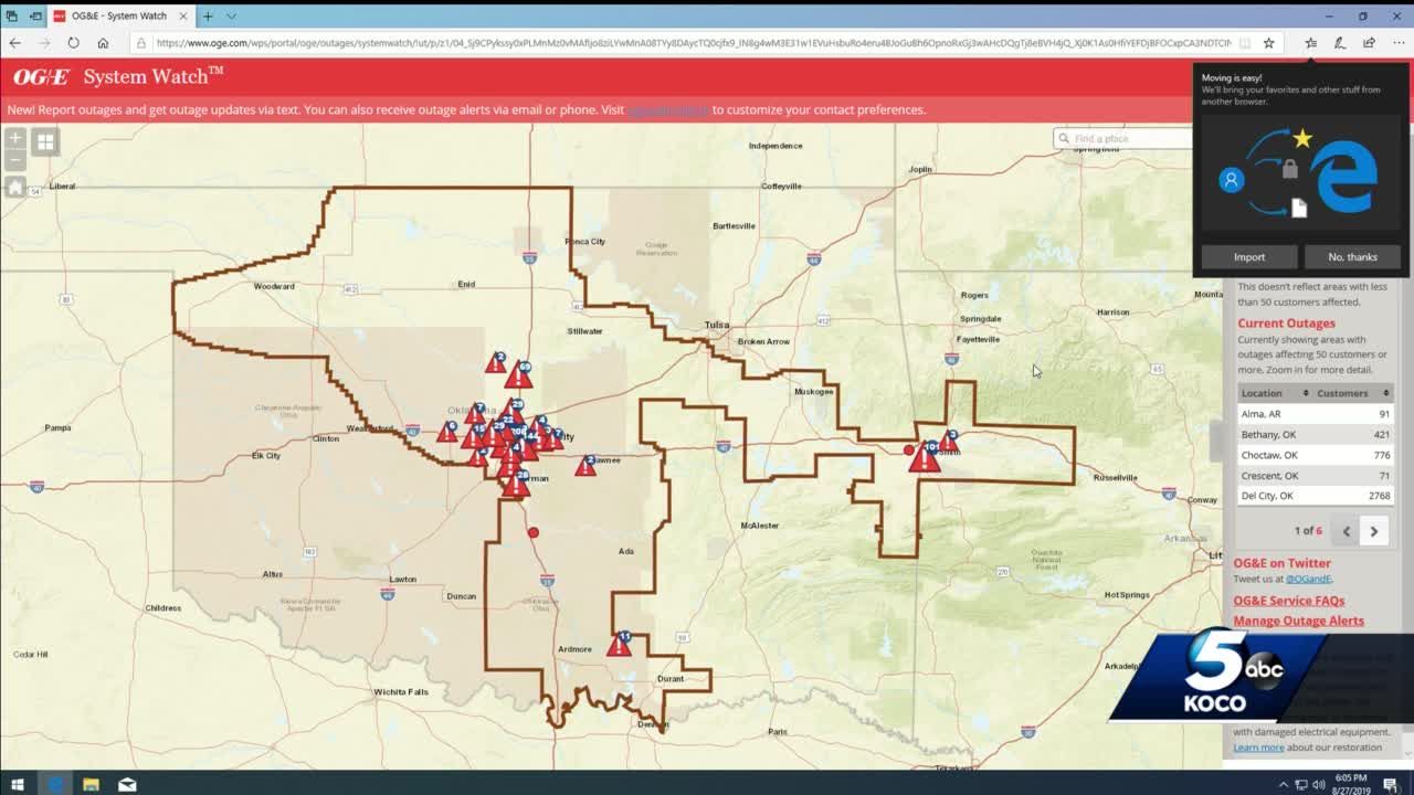 og e power outage map oklahoma city Thousands Of Og E Customers Still Without Power After Storms og e power outage map oklahoma city