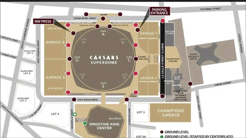 Caesars Superdome Seating Chart & Map