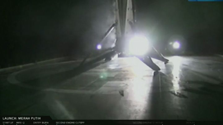 preview for SpaceX rocket deploys satellite and lands in Atlantic