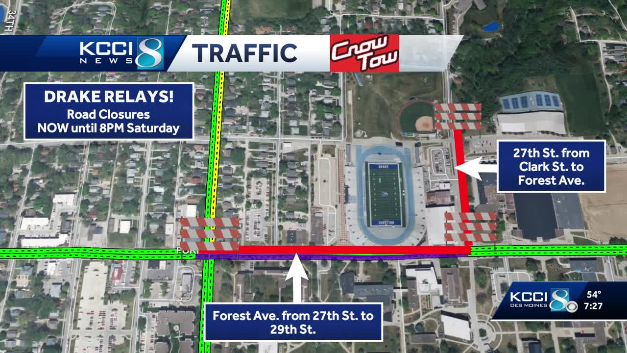 Des Moines traffic: Drake Relays road closures, parking and more