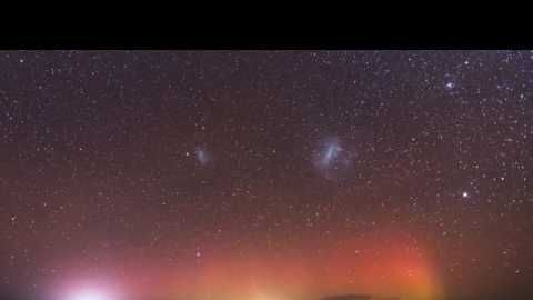preview for Meteor Shower Adorns Southern Lights Over Tasmania