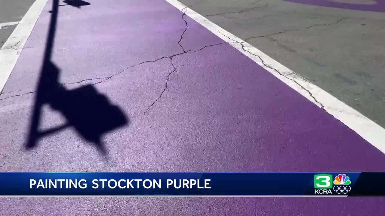 City paints the town purple in support of Stockton Kings