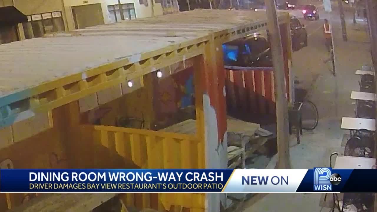 Wrong-way driver crashes into portion of restaurant