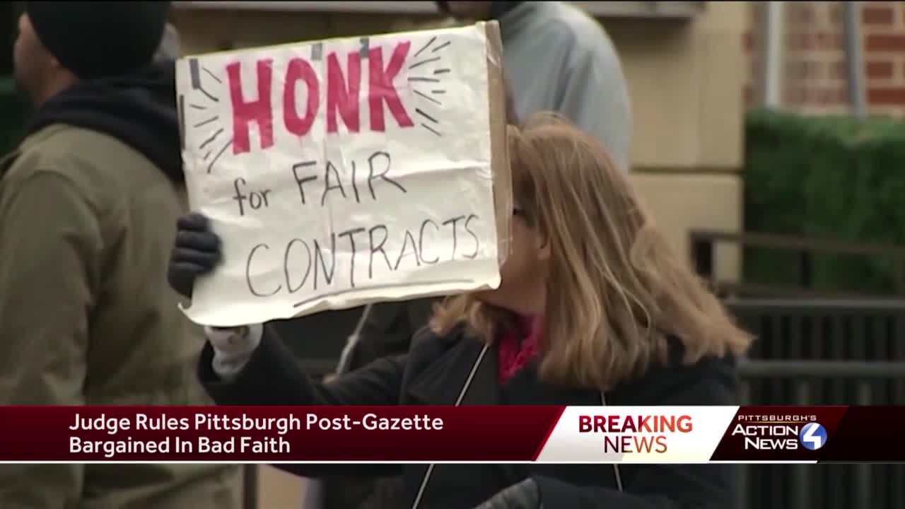 Striking Post-Gazette workers picketed in front of owners John Block's  house today