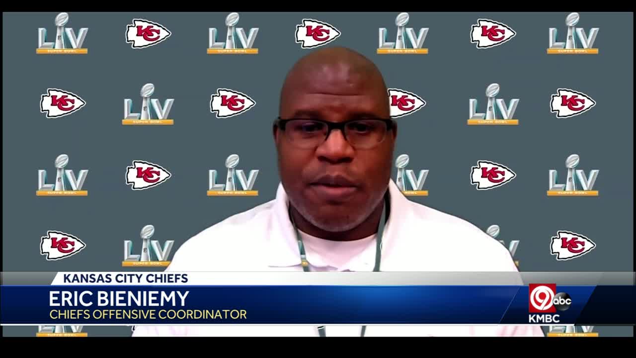 KC Chiefs' Eric Bieniemy interviews with Indianapolis Colts