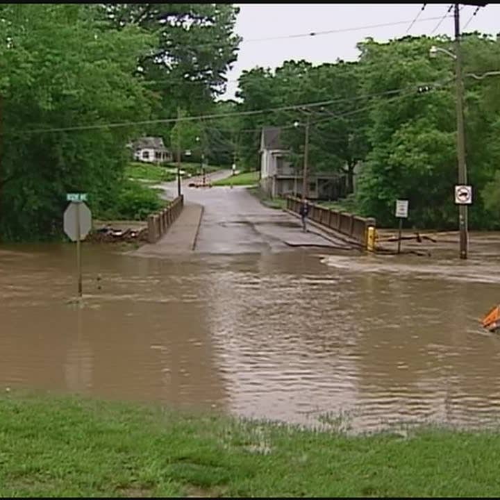 Fishing River Floods Into Excelsior Springs Fishing River Floods Into Excelsior Springs
