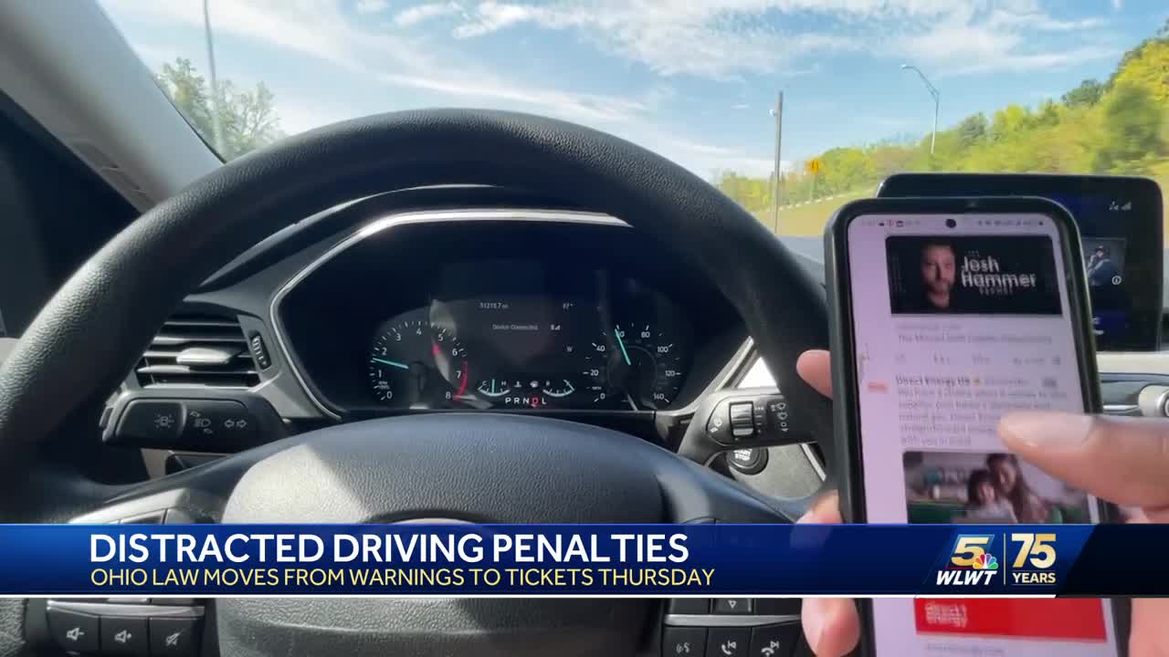 Ohio distracted driving law moves from warnings to tickets on Thursday