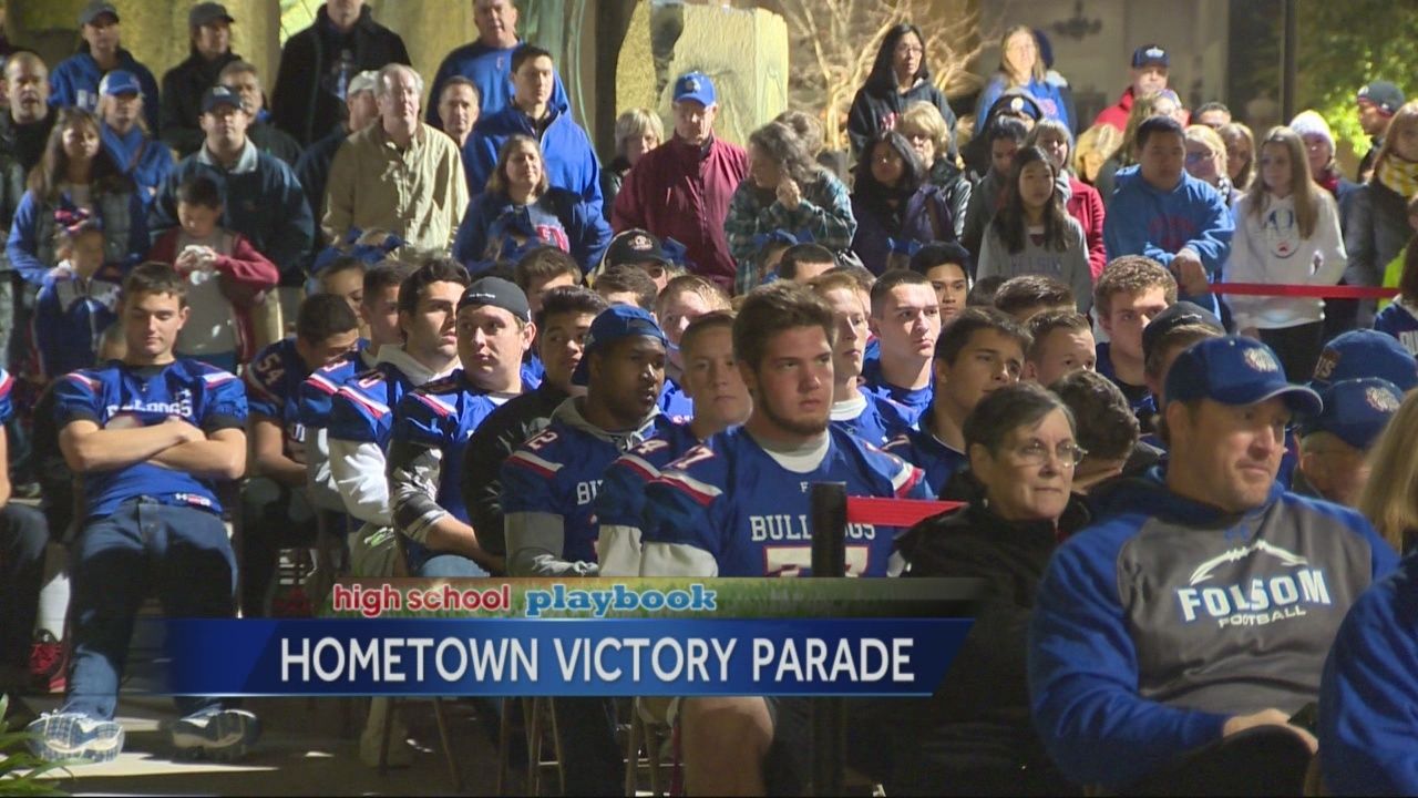 City celebrates state champion Folsom Bulldogs