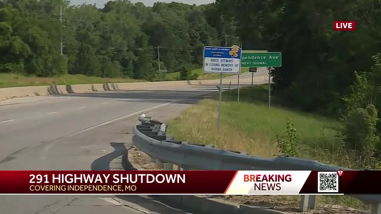 Stretch of 291 Highway in Independence closed after crack found Stretch of 291 Highway in Independence closed after crack found
