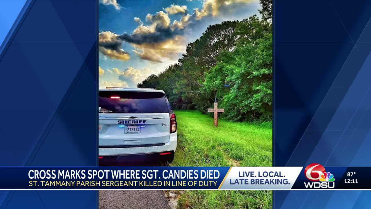 Cross marks spot where St. Tammany Parish Sgt. Grant Candies died