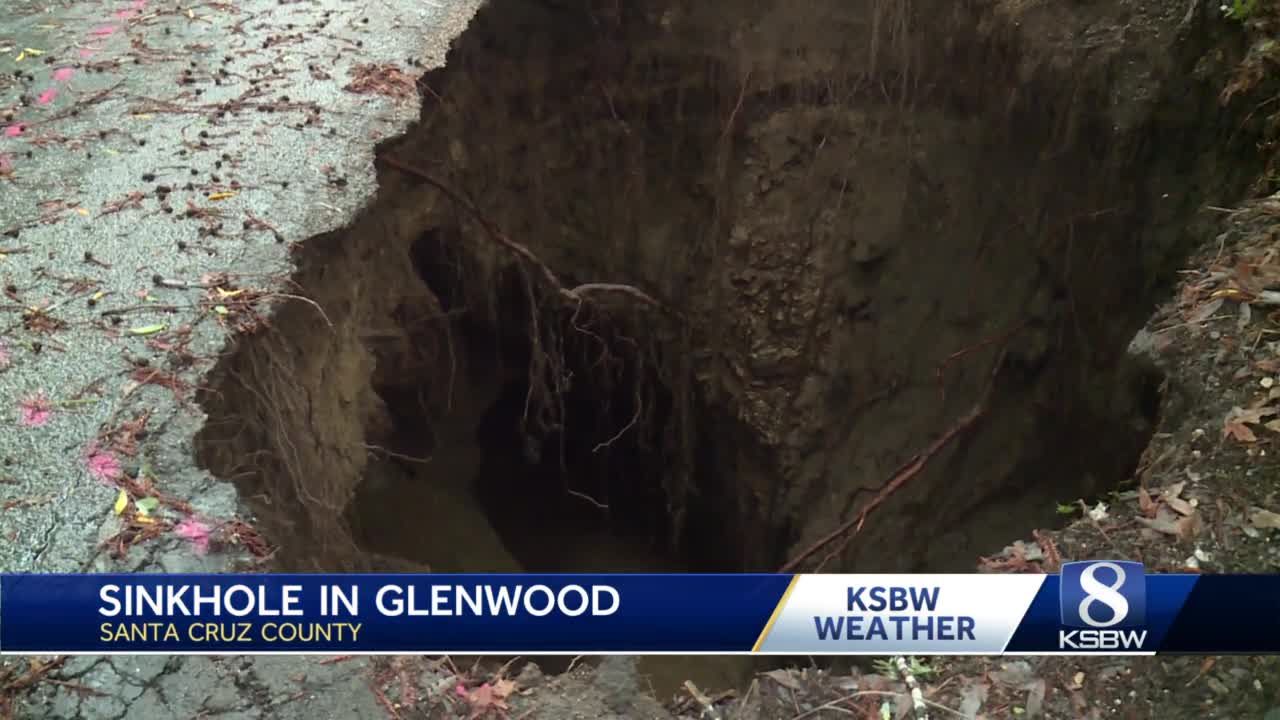 Sinkhole opens up on Glenwood Drive in Scotts valley