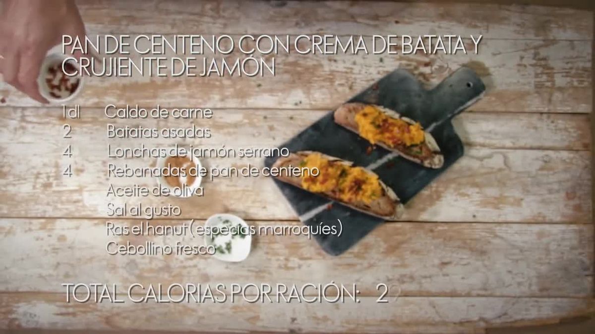 preview for Pan de centeno con crema de batata y crujiente de jamón #recetasfácilesELLE