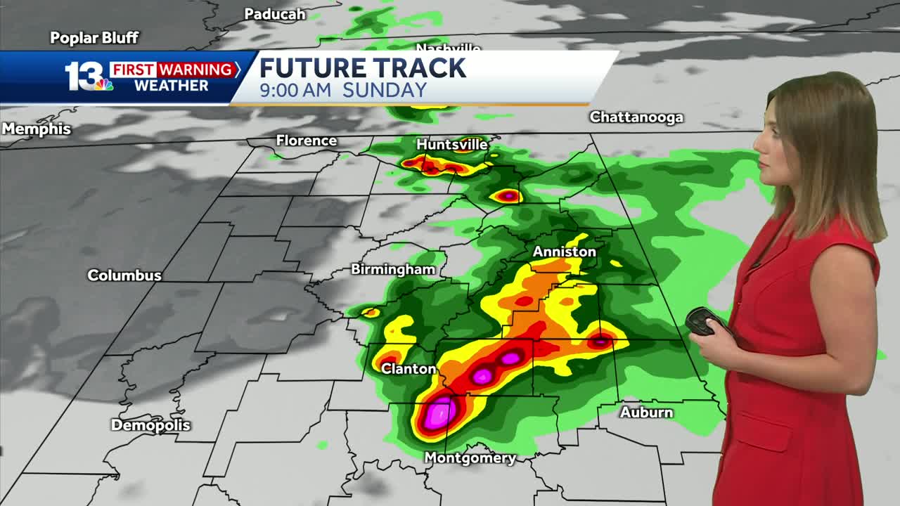 Rounds of heavy storms occupy Alabama's weekend forecast.