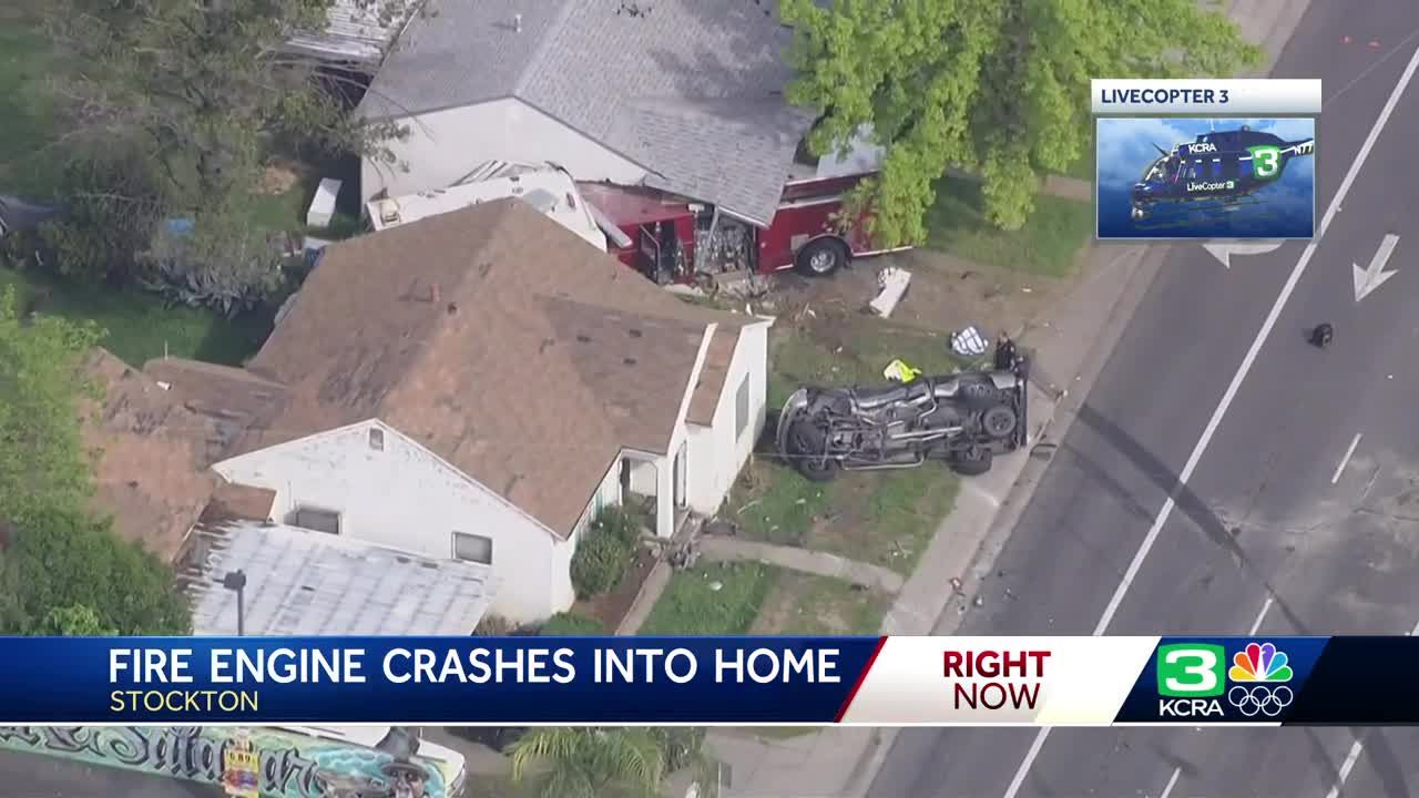 What we know about the multi-vehicle crash that sent a fire engine crashing into a Stockton home