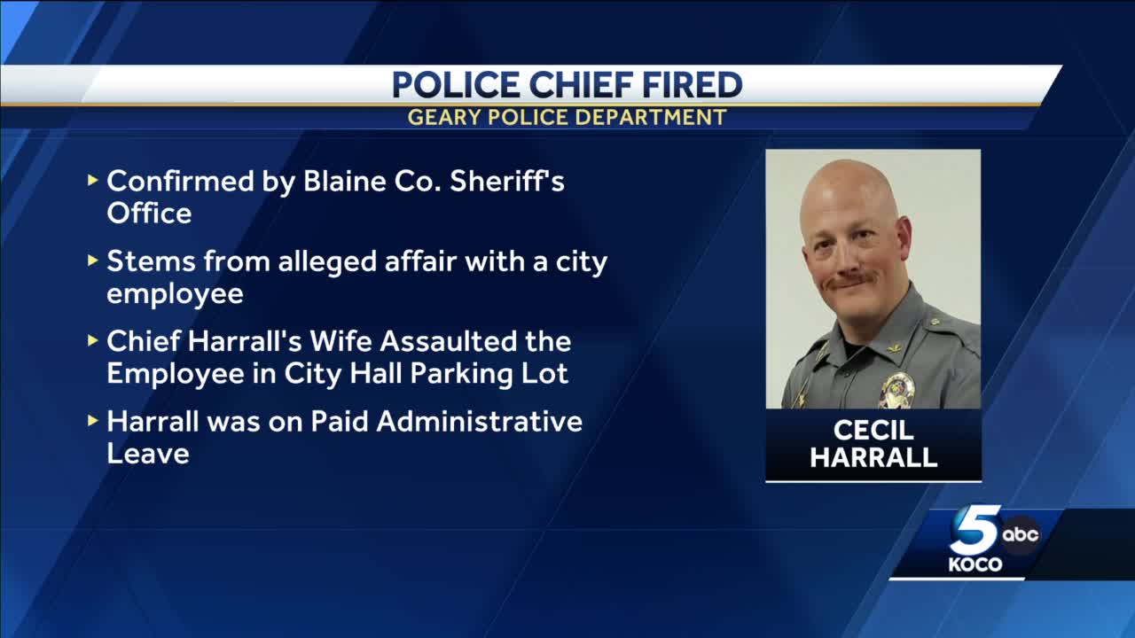 Geary police chief fired after accused of affair with city worker, officials say