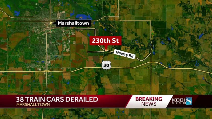 Marshalltown train derails: 38 cars carrying coal go off tracks