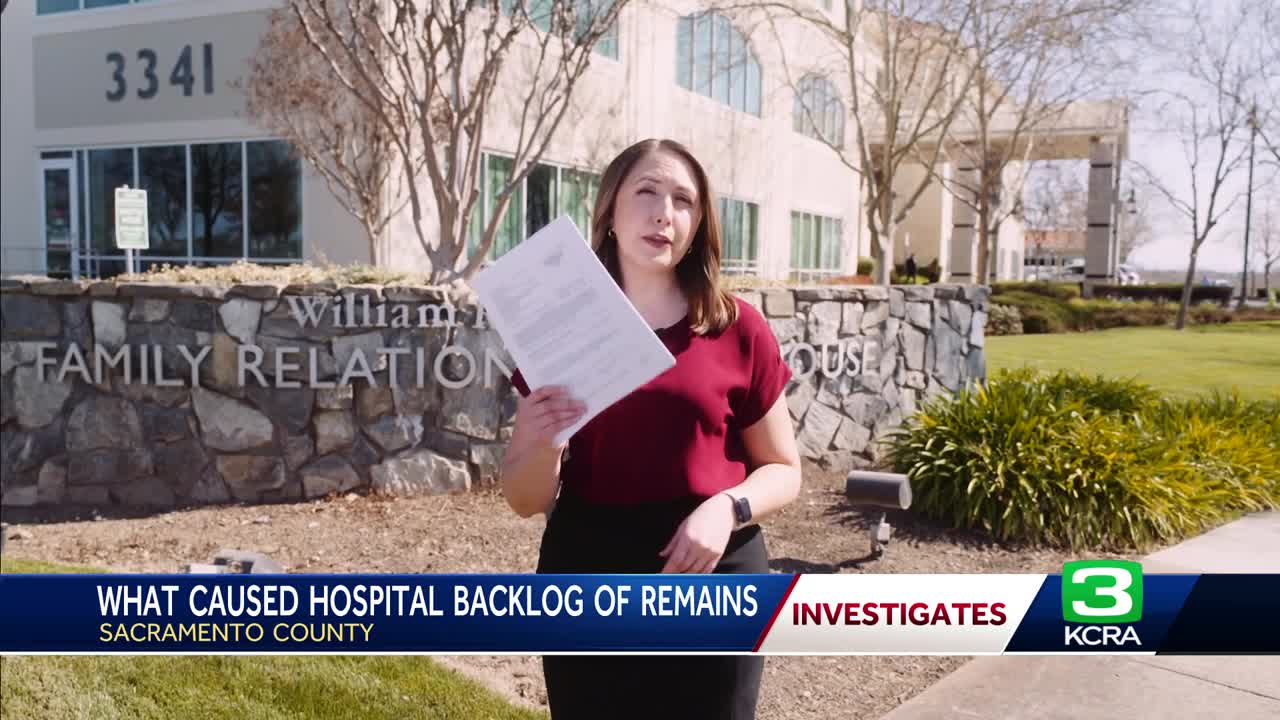 What caused a Sacramento County hospital's backlog of human remains?