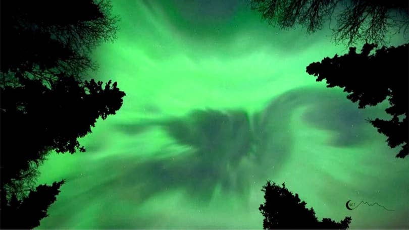 Blue spiral appears amid northern lights in Alaska after SpaceX