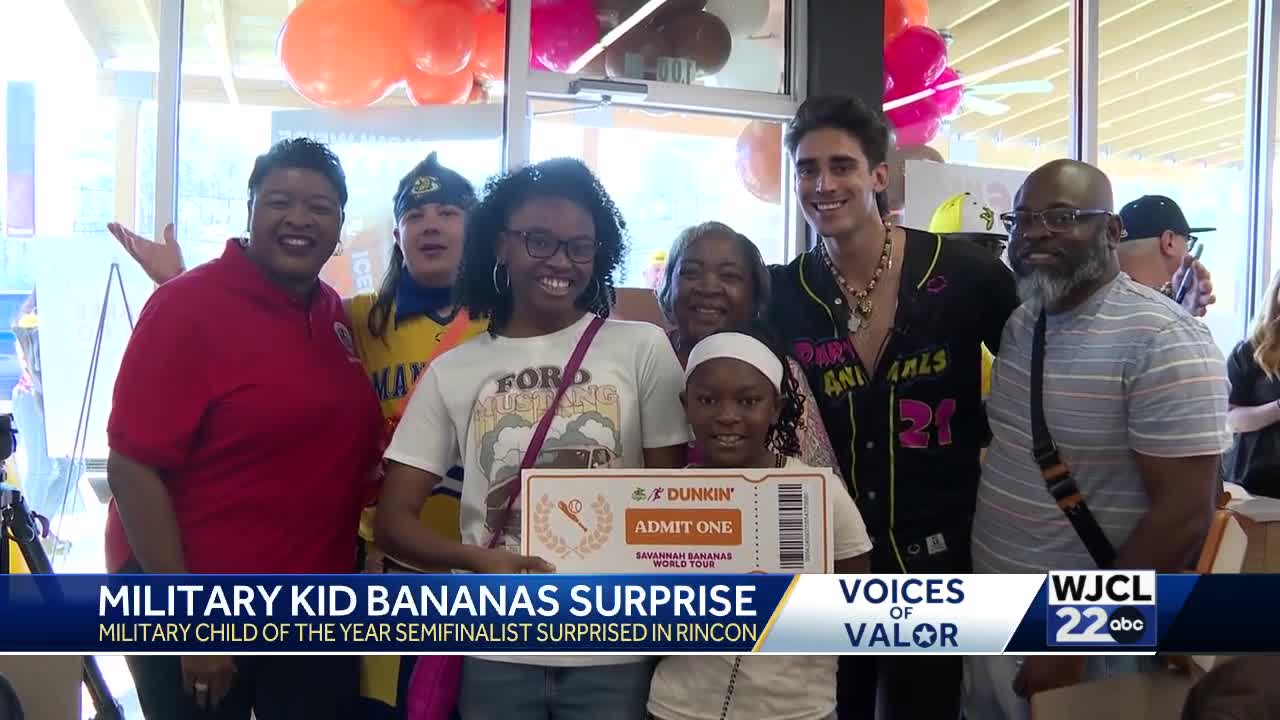 Savannah Bananas and Dunkin' Doughnuts surprise military family with tickets to game
