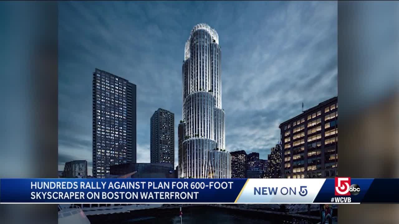 Hundreds rally against planned 600-foot tower on Boston