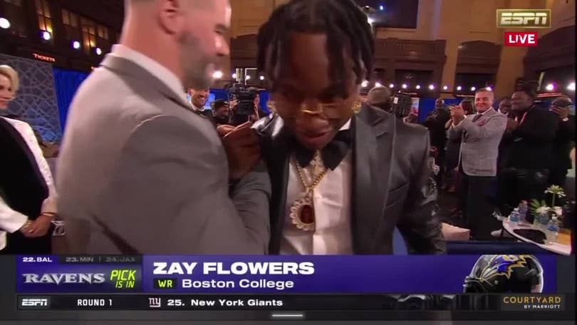 Baltimore Ravens select WR Zay Flowers with the No. 22 overall