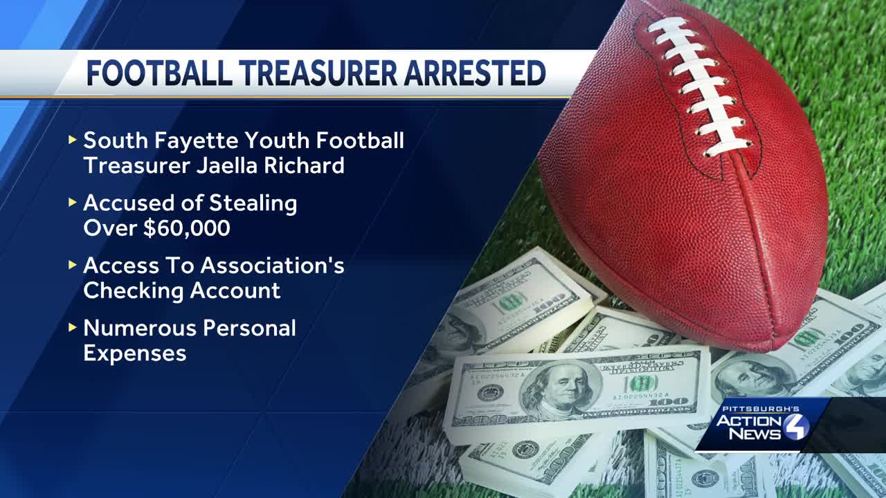 South Fayette youth football treasurer charged for allegedly stealing $60,000 from association