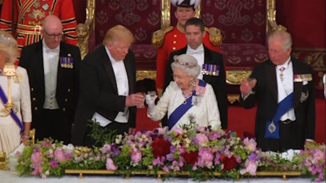 preview for Queen Elizabeth, Donald Trump propose toasts