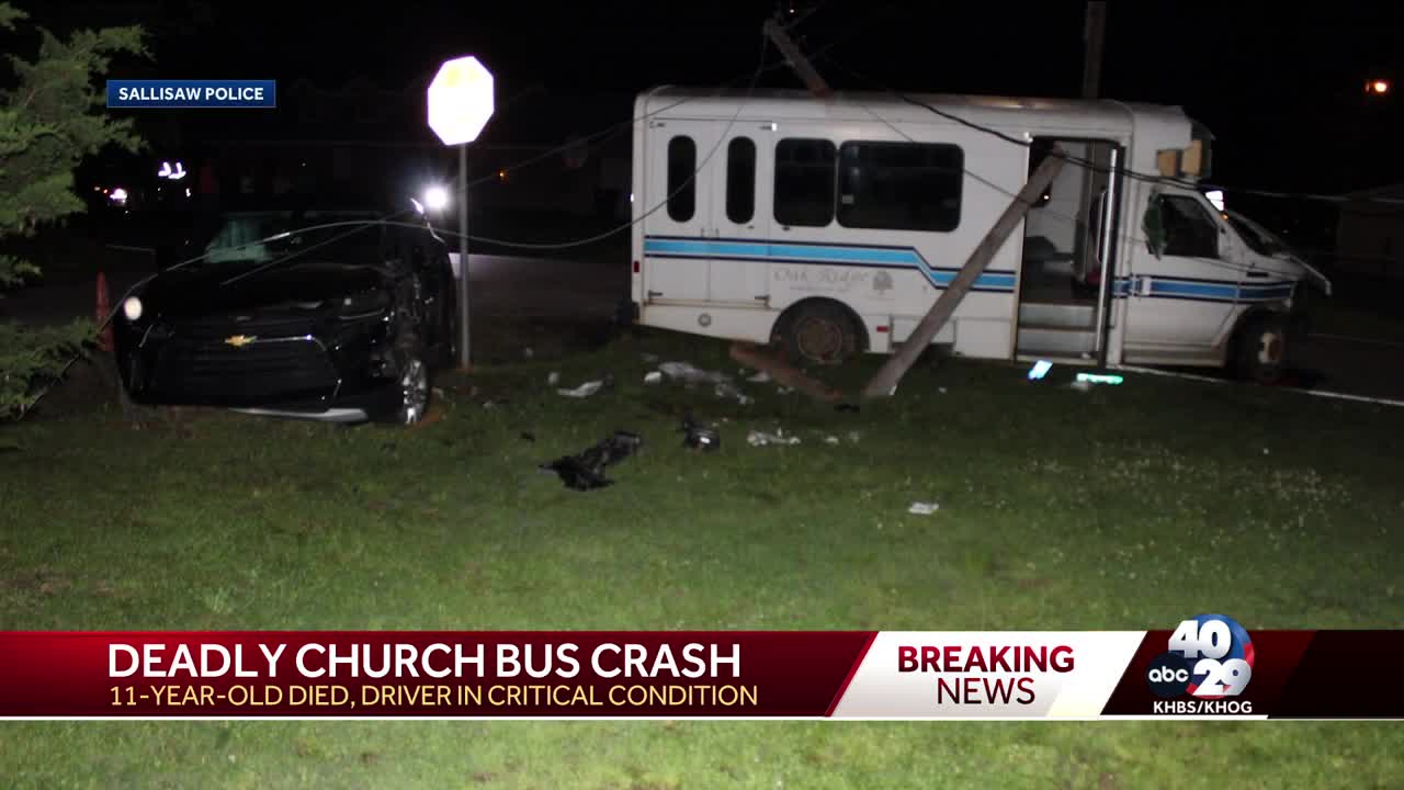 11-year-old girl dies in Sallisaw church bus crash; driver critically injured