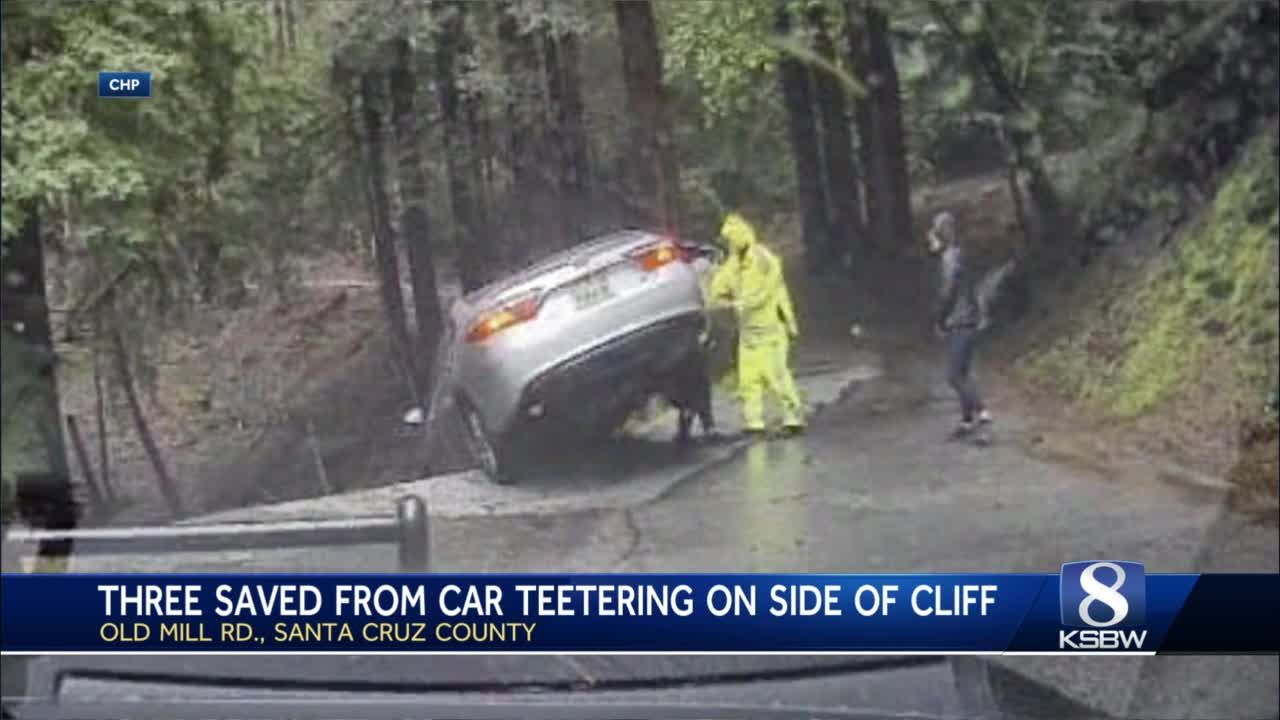 Santa Cruz County rescue 3 rescued from car hanging over cliff edge