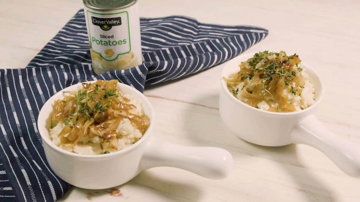 French Onion Smashed Potatoes - Give it Some Thyme