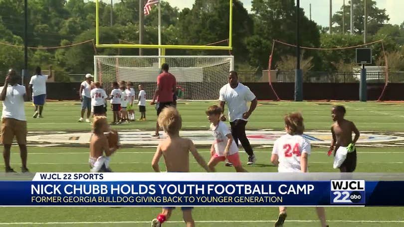 Cleveland Browns running back Nick Chubb holds youth football camp in  Savannah