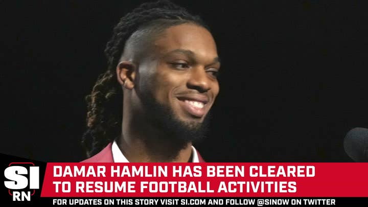 Damar Hamlin takes another step in comeback as he puts on pads at