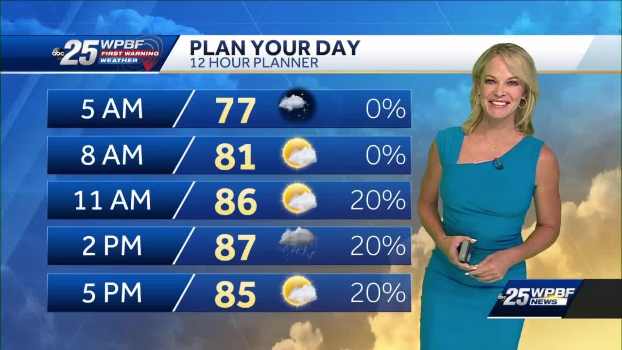Humid with a slight chance of storms for SFL