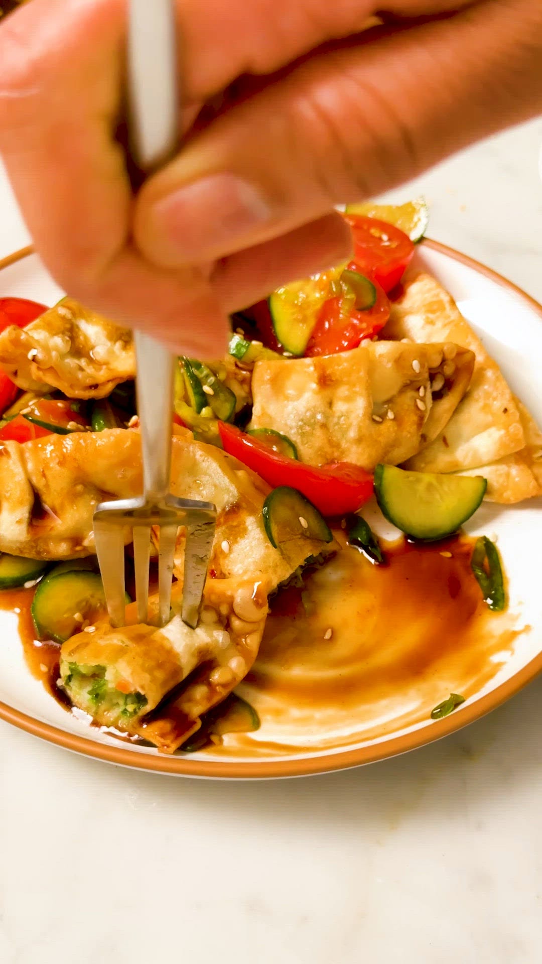 preview for My Potsticker Panzanella Is The Best Way To Upgrade That Frozen Bag Of Dumplings