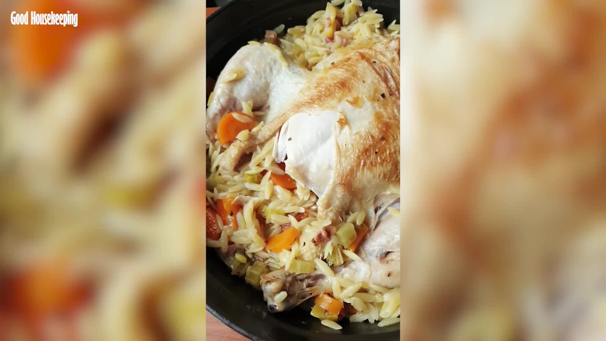preview for One-pot roast chicken with orzo and pancetta